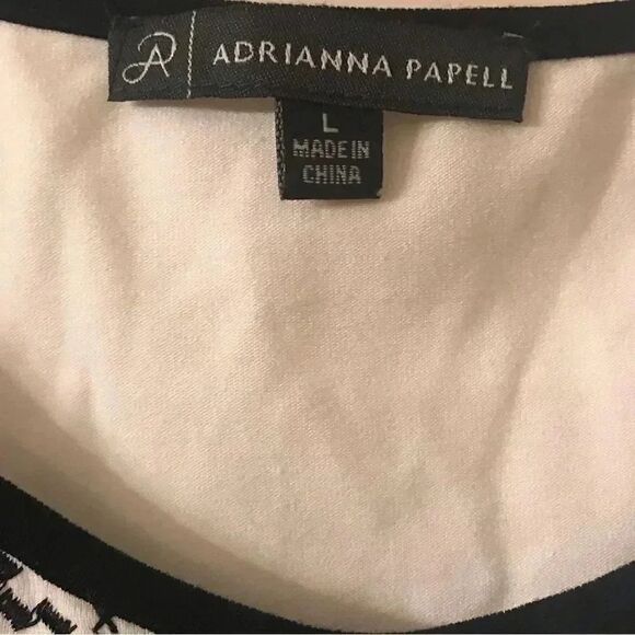 Adrianna Papell women’s long sleeve off white embroidered tunic blouse large - Picture 3 of 4